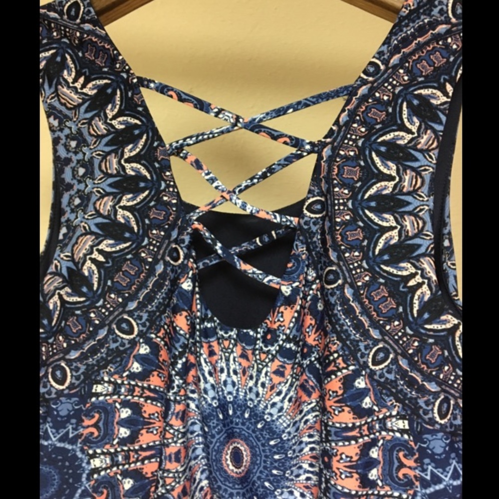 Blue Pattern Dress - Picture 3 of 3
